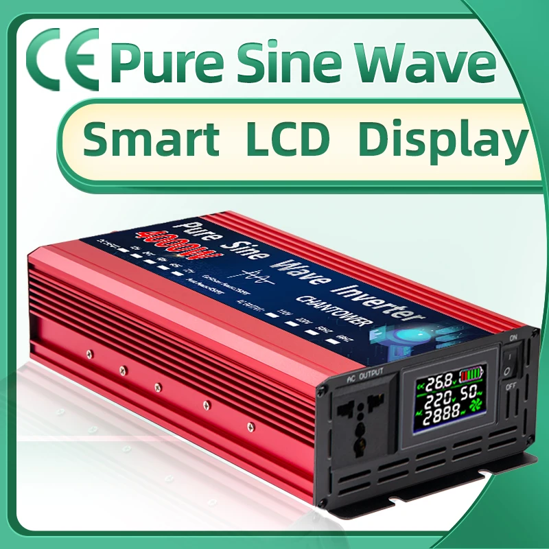 Inwerter sinusoidalny DC 12V/24V/48V/60V/72V na AC 220V/110V 1000W 2000W 3000W 4000W 5000W, konwerter mocy, samochodowy inwerter solarny