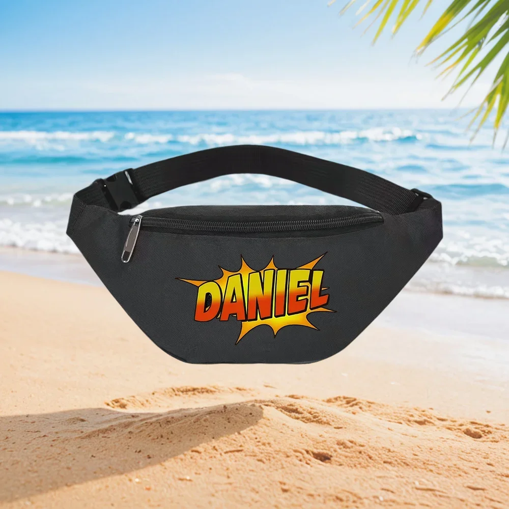 

Daniel Comic Book Style Name Waist Backpack Crossbody Chest Bag Street Casual Sporty Fashionable Simple Unique Printed Design