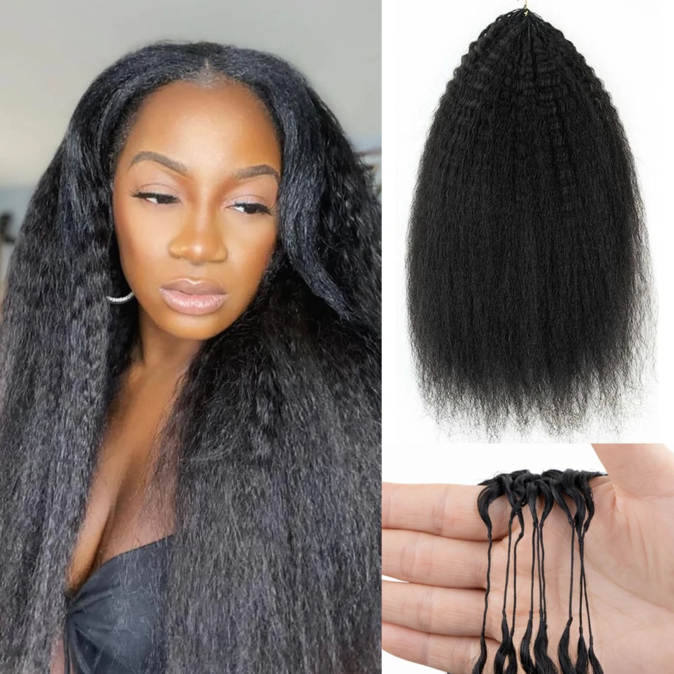 

Наращивание волос Miracle Knots Kinky Straight Feather Crochet из натуральных волос для чернокожих женщин, предварительно разделенные безузловые косы для плетения крючком