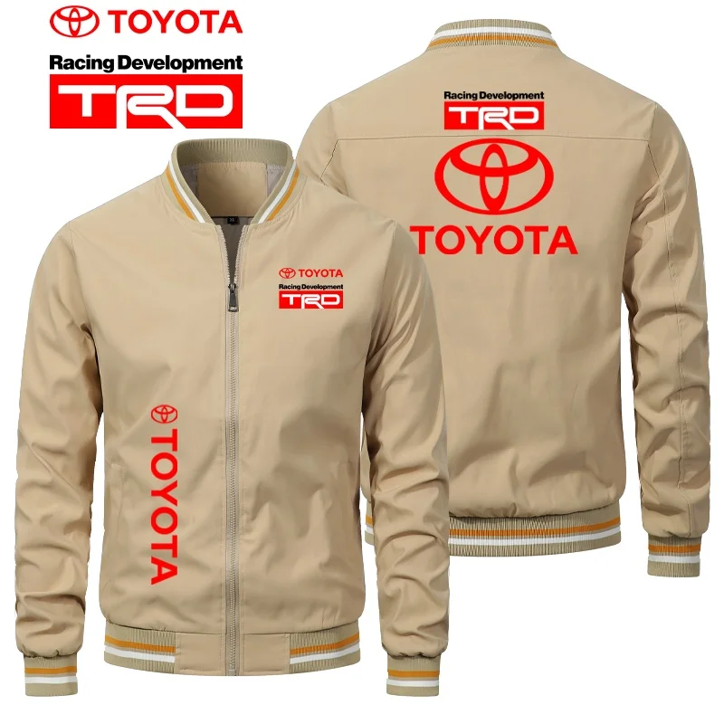 Men's Toyota Logo Windproof Jacket Print Zipper Solid Color Casual Fashion Outdoor Men's Motorcycle Jersey Jacket