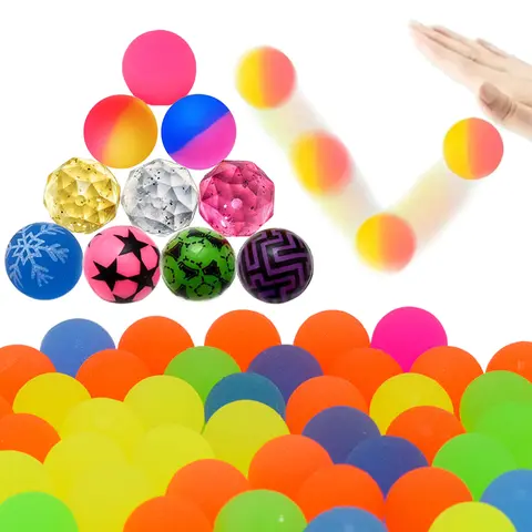 Boule élastique en plastique pour enfants, jouets de sport de plein air, boule rebondisnoyaux, accessoires de torsion d'oeuf, cadeaux pour garçons et filles, TMZ, piscine, 25mm, 12 pièces