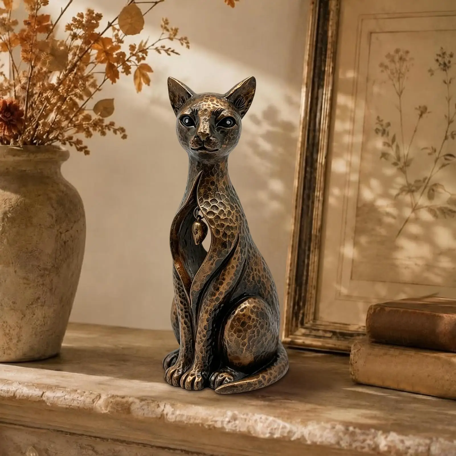 Cat Ornament Vintage Sculpture Art Piece Intertwined Loving Cats Artwork for Home Office Cat Statue Home Decoration birthday gif
