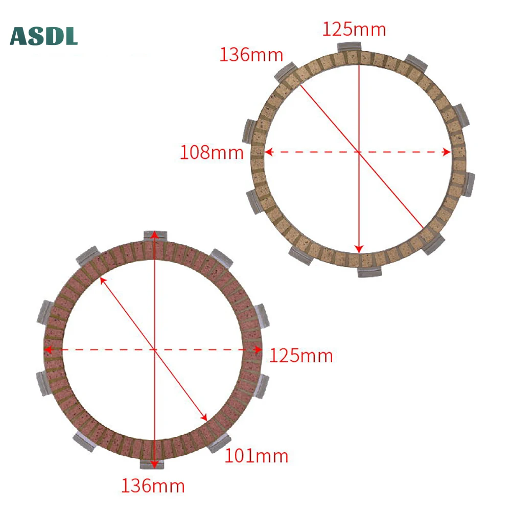 Steel and Friction Clutch Plate Set For Honda XL250 XL250R XR250R XR250 XL XR 250 VT125 VT125C Shadow XLV125 Varadero VT XLV 125