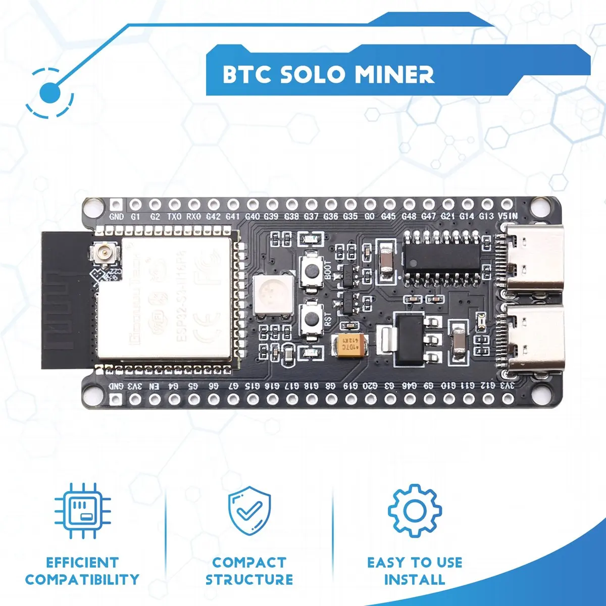 AC1249★♠◐2PCS BTC Miner Solo Lottery Miner 70-80KH/S Bitcoin BTC Miner Asic Mining WiFi Low Power Miner for Home