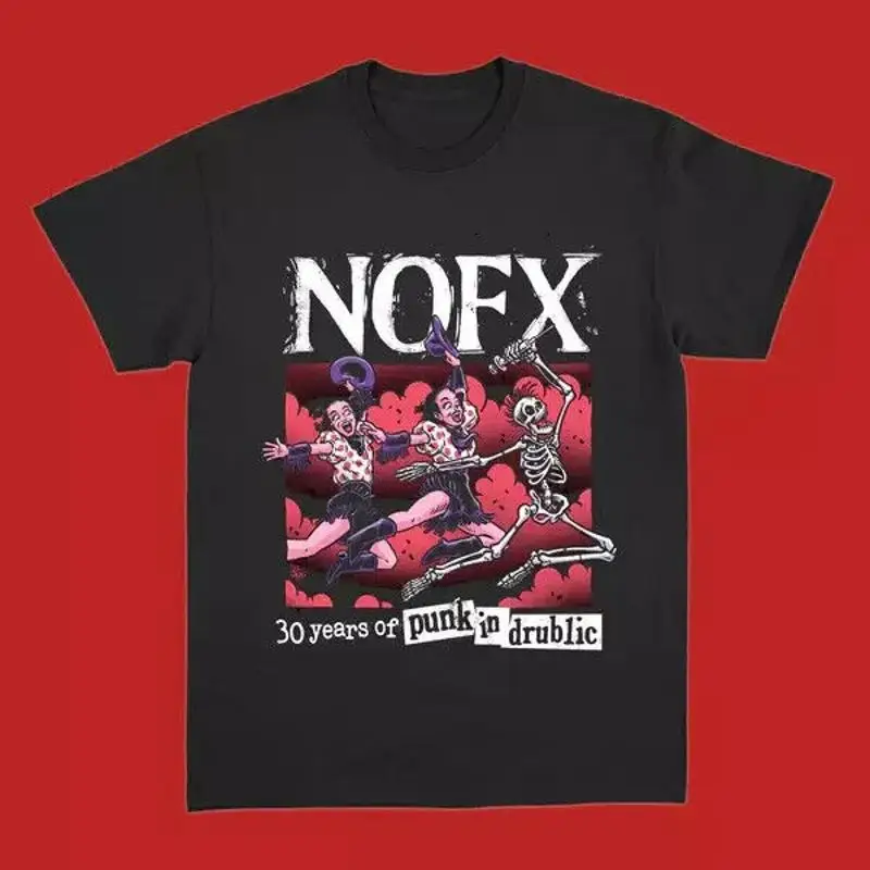 قميص Nofx Band Mem بالحجم الكامل إلى 5XL من القطن الأسود للجنسين
