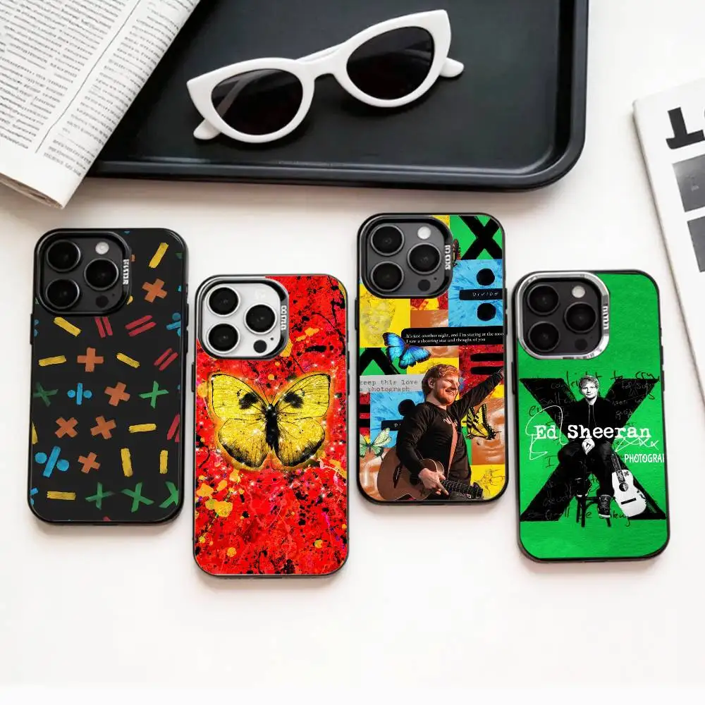 

S-Stylish Singer E-Ed S-Sheeran Phone Case For iPhone17,16,15,14,13,12,11 Plus,Pro Max Colored Silver Plated Inside Cover