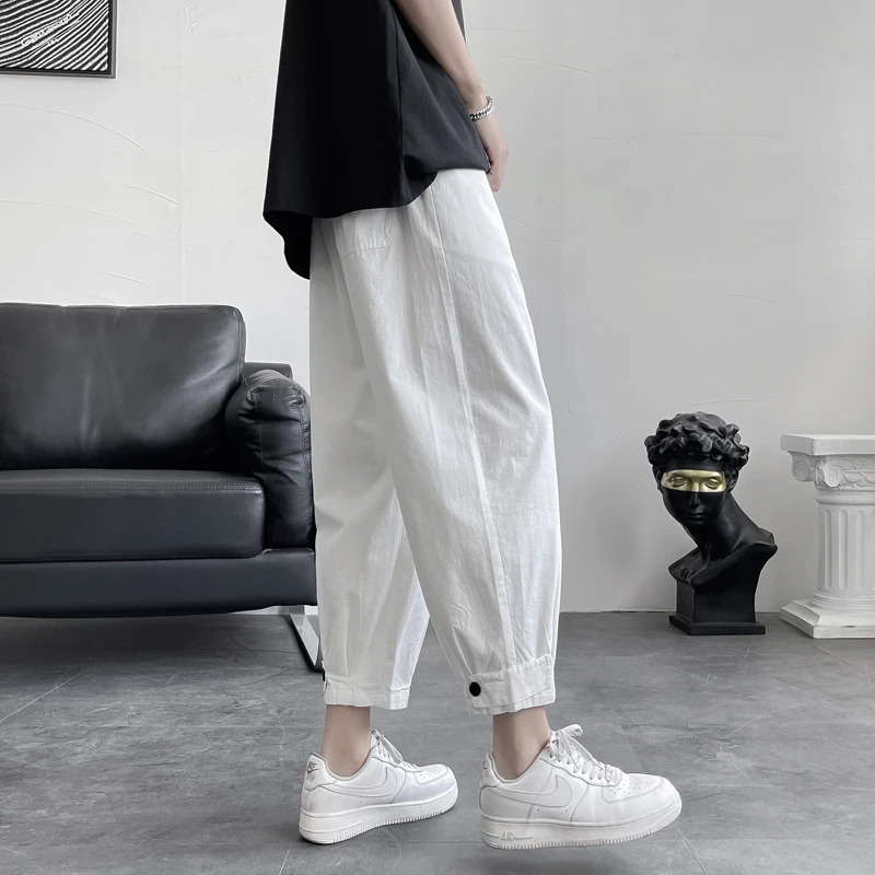

Loose Men's Casual Pants Harajuku Sle Wide Leg Lantern Pants Street Sle Spring Autumn Trendy Nine Point Pants Haome