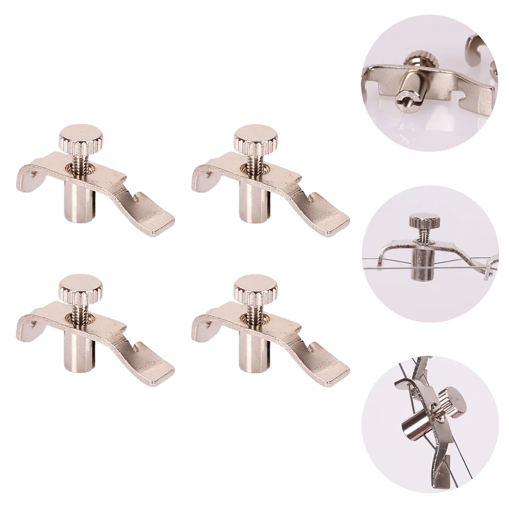 4 Pcs Spinner Erhu Fine-tuning Adjustment Tools Stainless Steel Bass Clip on Tuner Premium Tuners