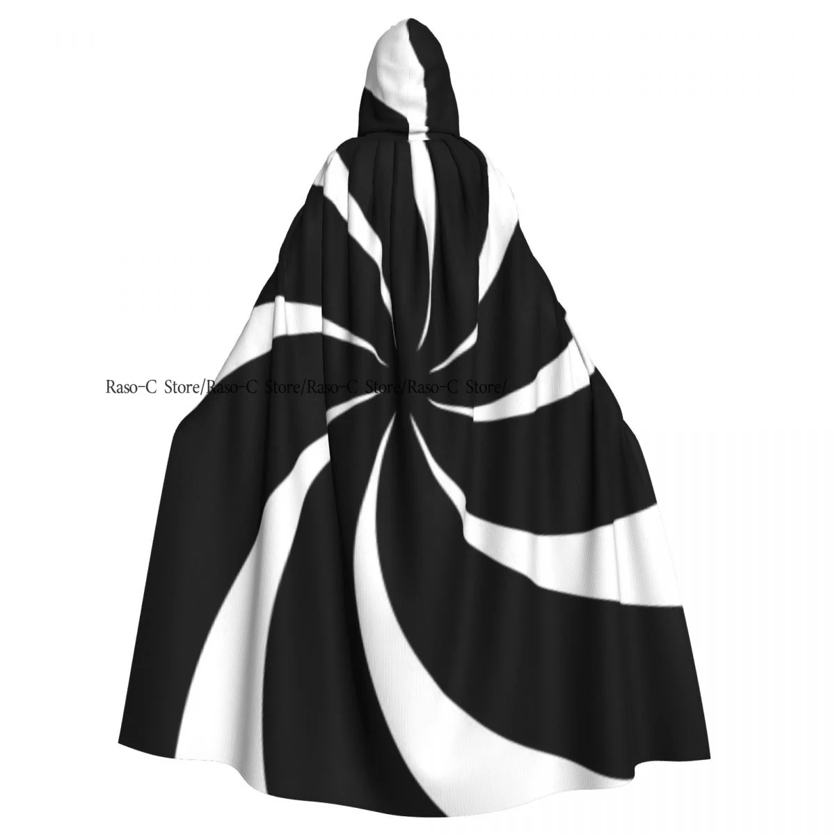 Unisex Adult Abstract Spiral Background Cloak with Hood Long Witch Costume Cosplay