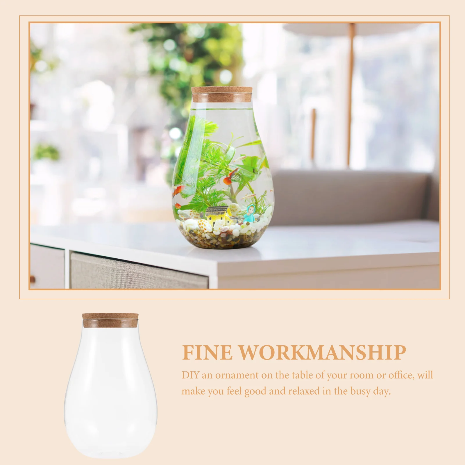 

Micro Landscape Bottle Bryophyte Ecological Glass Terrarium Decorative Hydroponic Plant Container for Home Office Garden