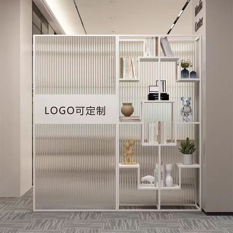 for Changhong Glass Display Stand Office Partition Wall Screen Exhibition Hall Logo Company Front Desk Image Wall Shelf