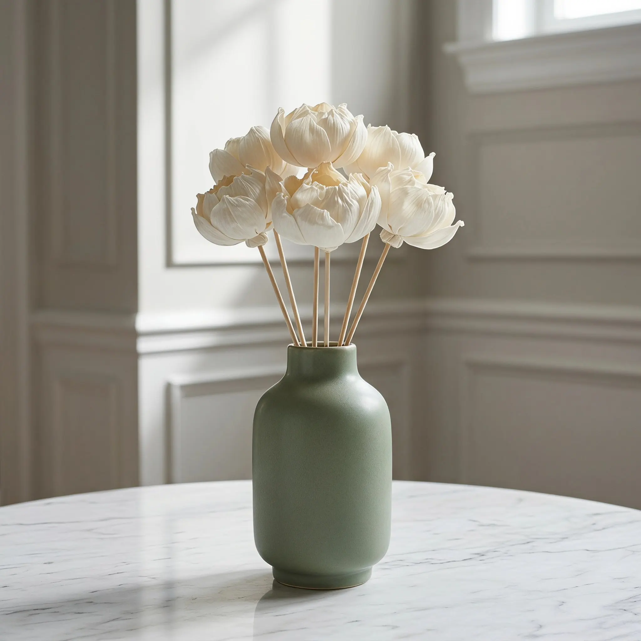 6Pcs Artificial Peony Diffuser Sticks Realistic Flower Aroma for Living Room Bedroom Office Long-Lasting Fragrance Decorative