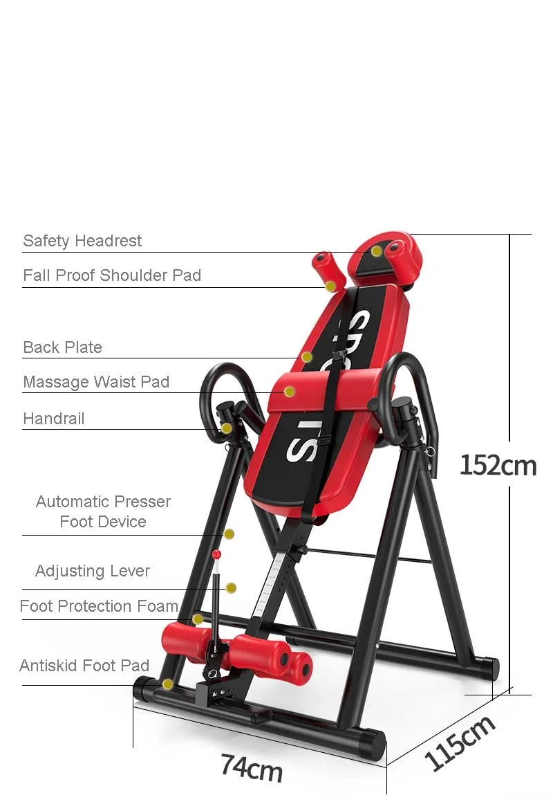 Hot Sale Folding Gym Equipment Home Fitness Muscle Relax Handstand Exercise Equipment Handstand Machine Inversion Table