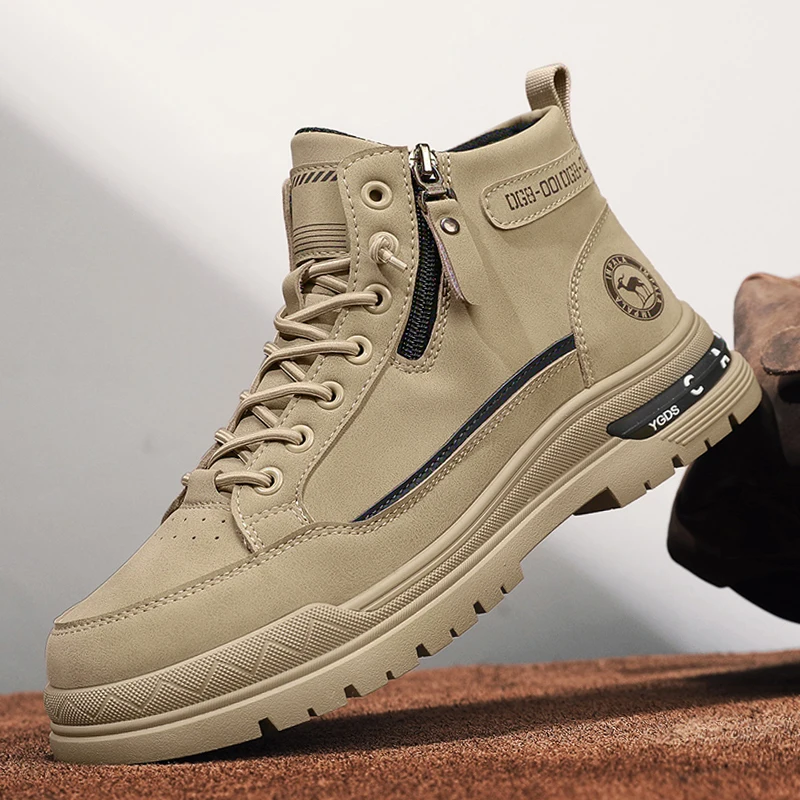 

Ankle Boots 2025 Autumn New Arrival Men Casual Shoes Fashion High Top Sneakers Man Anti Slip Wear-resistant Shoes Big Size 45 46