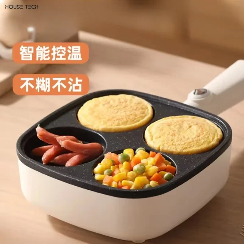 

Frying pan home use plug-in non-stick flat bottom machine business breakfast frying pan four-hole omelette artifact three-in-one