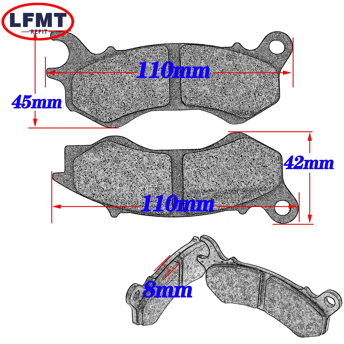 Motorcycle electric bike universal brake pad front rear combination parts For Honda NSC 50 AC Vision 50 (4T) 50 R (14” wheels)