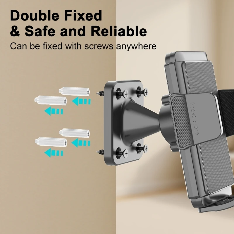  Universal Wall Mount Phone Holder Rack ABS Construction Wide Base For Secure Phone Placement In Kitchen And Living Areas