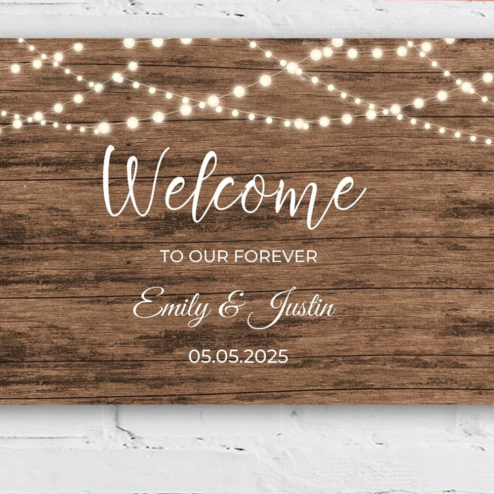 

Welcome Wedding Vinyl Decal Bridal Shower Entry Sign Stickers Personalized Name Engagement Party Wall Stickers