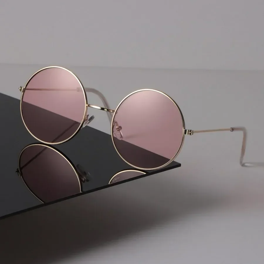 Pink Round Sunglasses Women Men Retro Luxury Female Male Mirror Clear Designer Eyewear Sexy Brand Black Sun Glasses