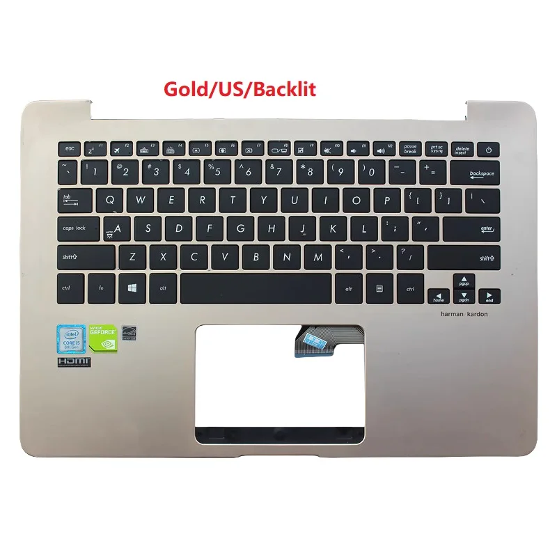 New Palmrest Keyboard With Backlit For ASUS ZenBooK UX430U UX430UQ UN U4100U Laptop Palmrest Upper Cover With US/TR/GR Language