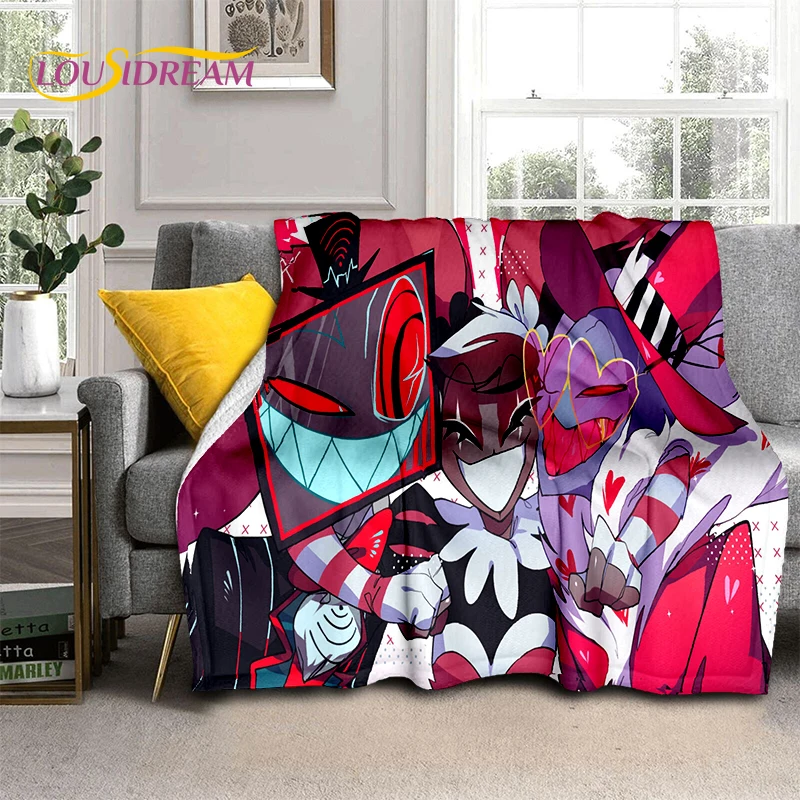 2025 H-Hazbin Hotel Charlie Cartoon Soft Blanket,Soft Throw Blanket for Home Bedroom Bed Sofa Picnic Travel Cover Child Gift