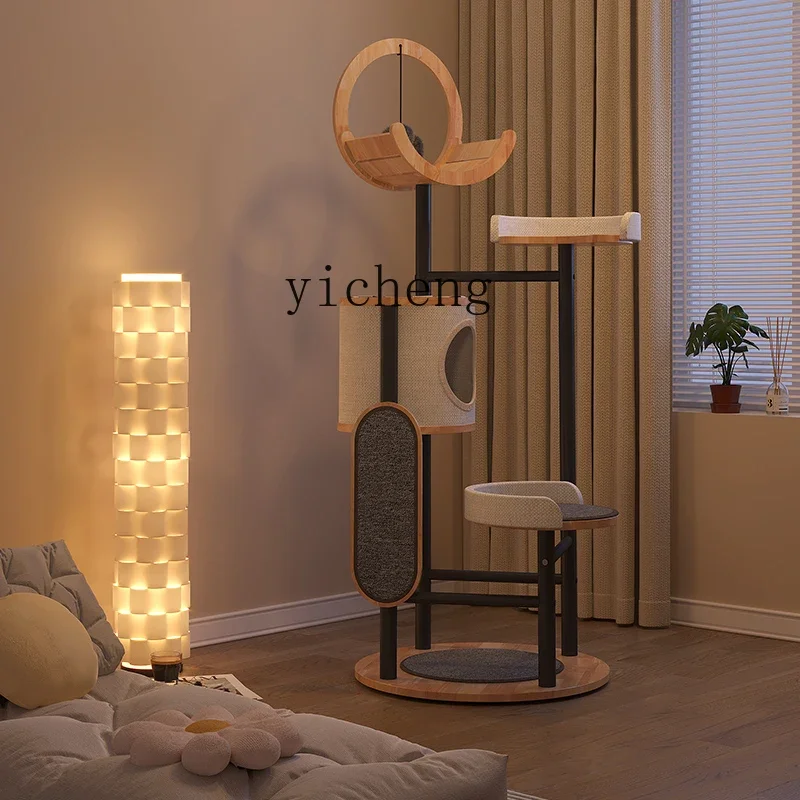 J1 cat climbing frame is integrated, does not occupy the cat shelf, cat scratching frame solid wood