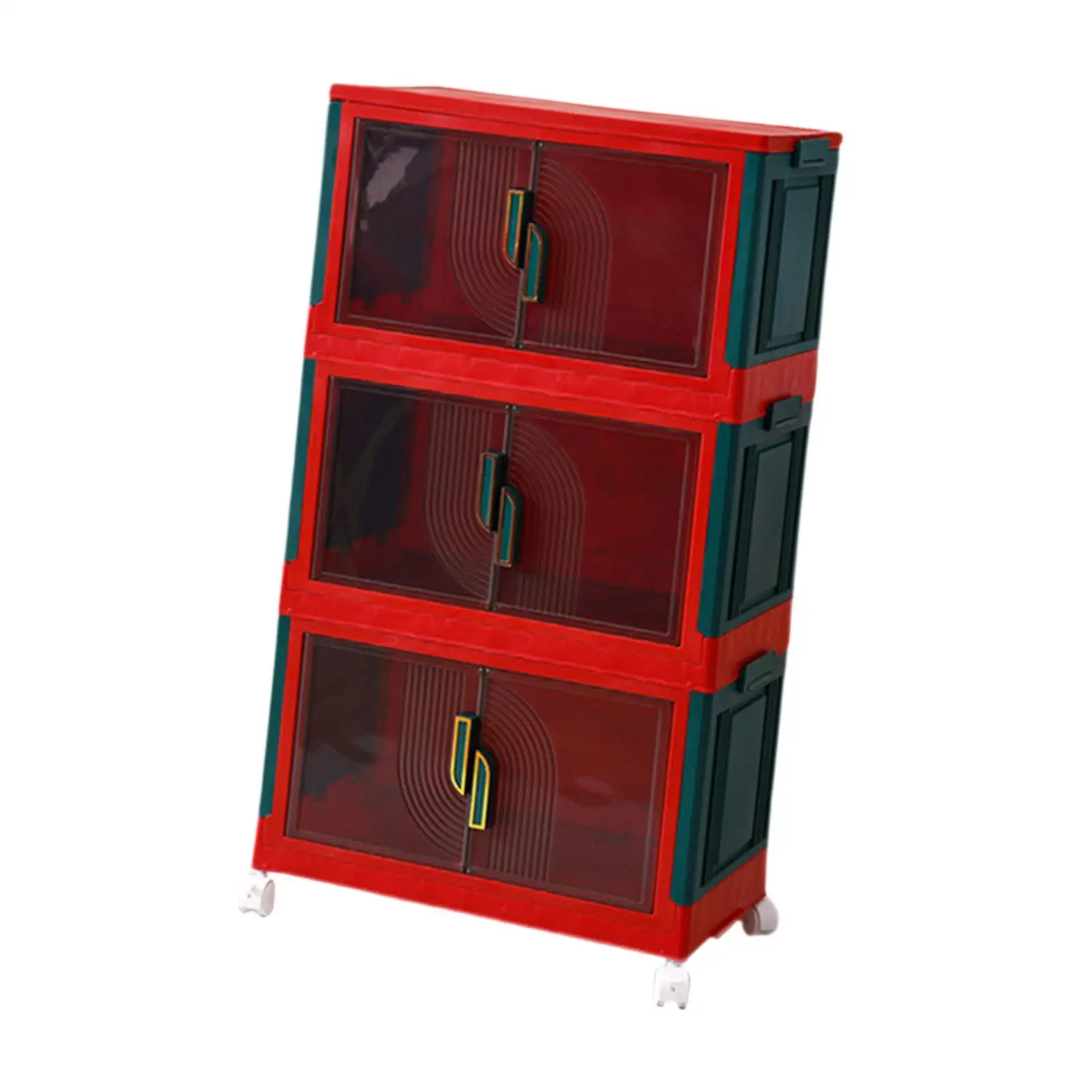 Foldable Storage Cabinet with Caster Wheels for Drawing Room Kitchen Bedroom