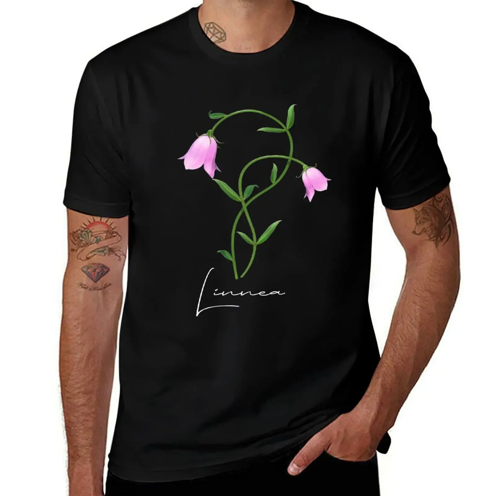 

Nordic Wildflower Linnea Twinflower Pretty Pink Flowers floral T-Shirt blue archive vintage t shirts mens workout shirts