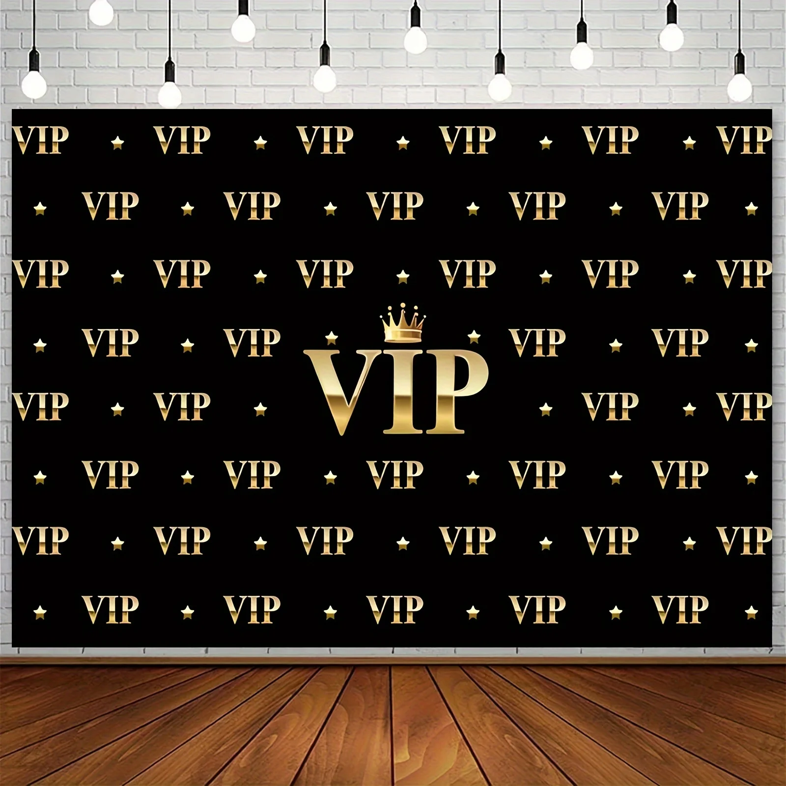 VIP Royal Crown Black Gold Tapestry Graduation Ball Birthday Party Banner Studio Decoration Photography Background - view 5