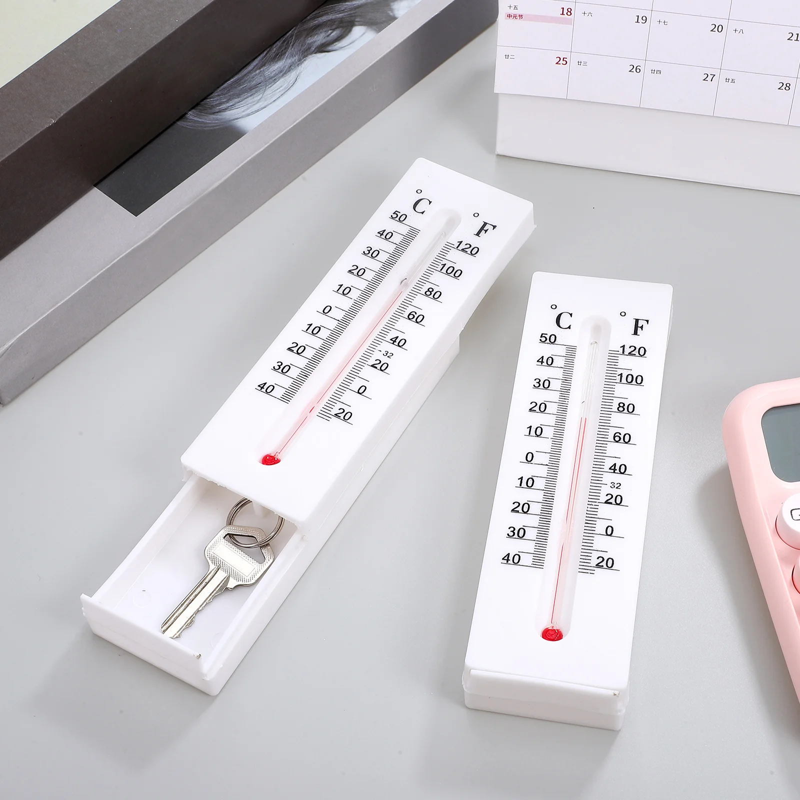 Key Decorator Hider Storage Decorative Outdoor Thermometer For Outside Office Wall