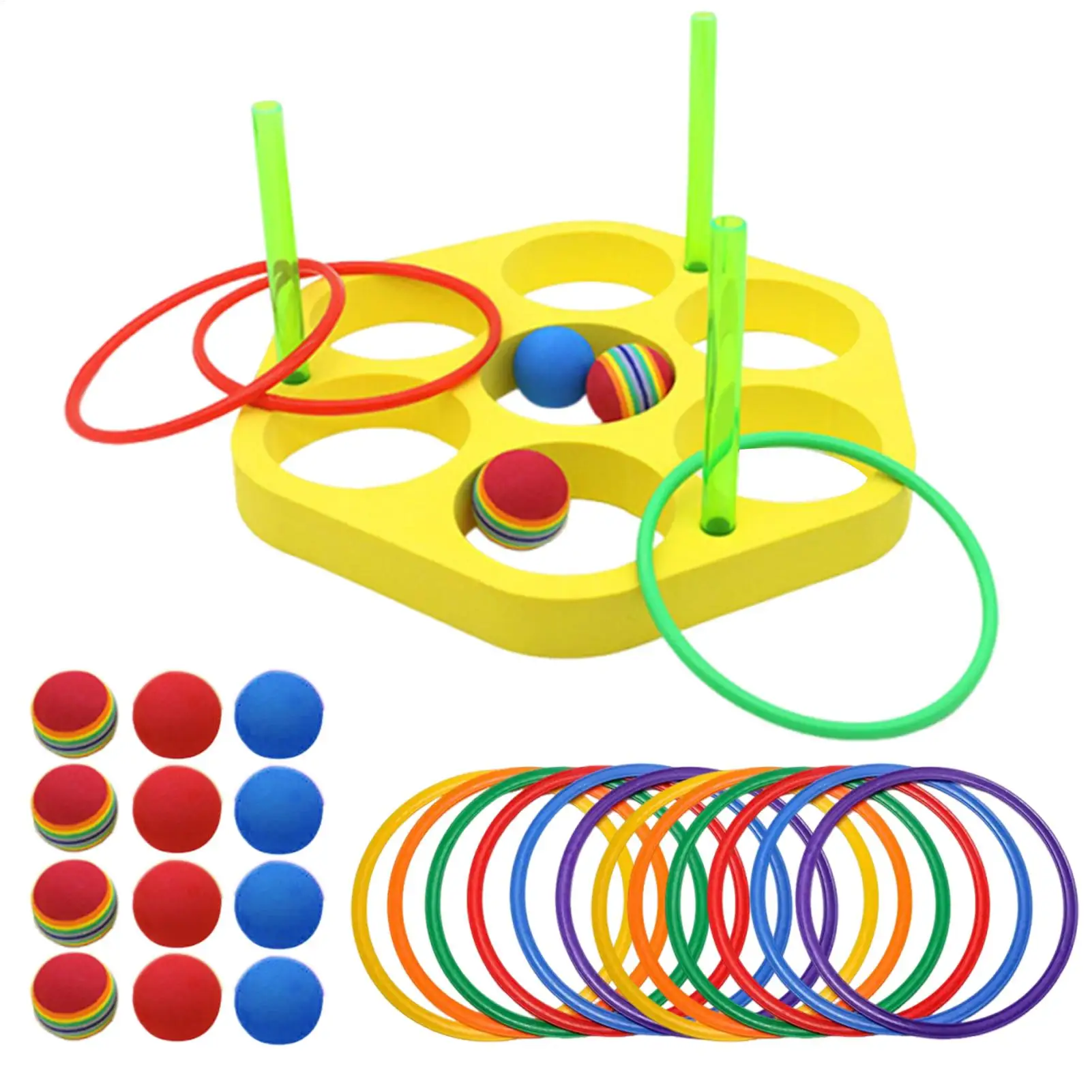 Schwimmbad-Ring-Wurfspiele, schwimmender Schaumstoff, dreieckig, Wurf, Wassersport, Spielaktivitäten mit Bällen, verbessern motorische Fähigkeiten