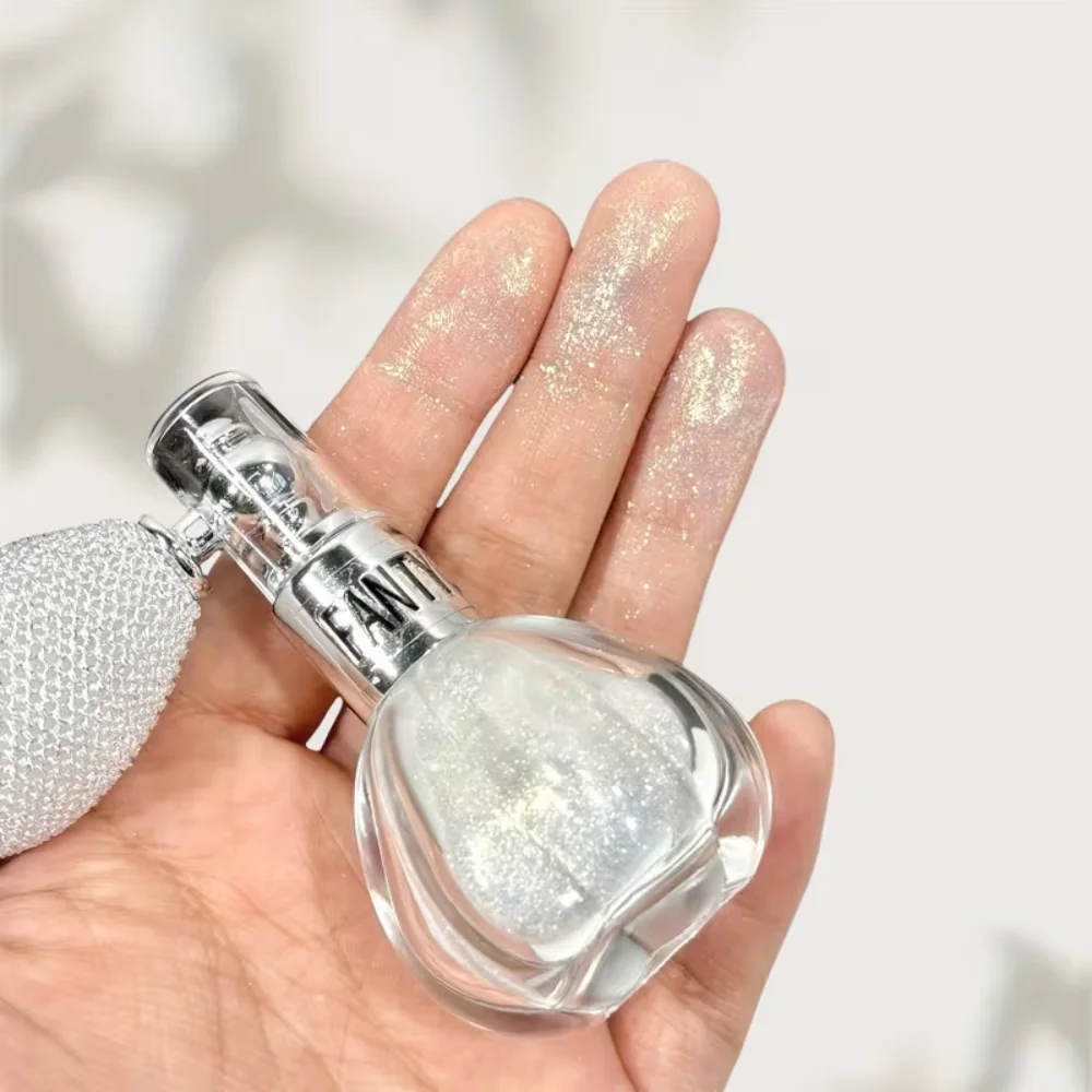 1個入り ハイライターパウダー グローセット アプリケーター＆トラベルケース付き - シマーハイライターメイク、汗に強い長持ちパウダー