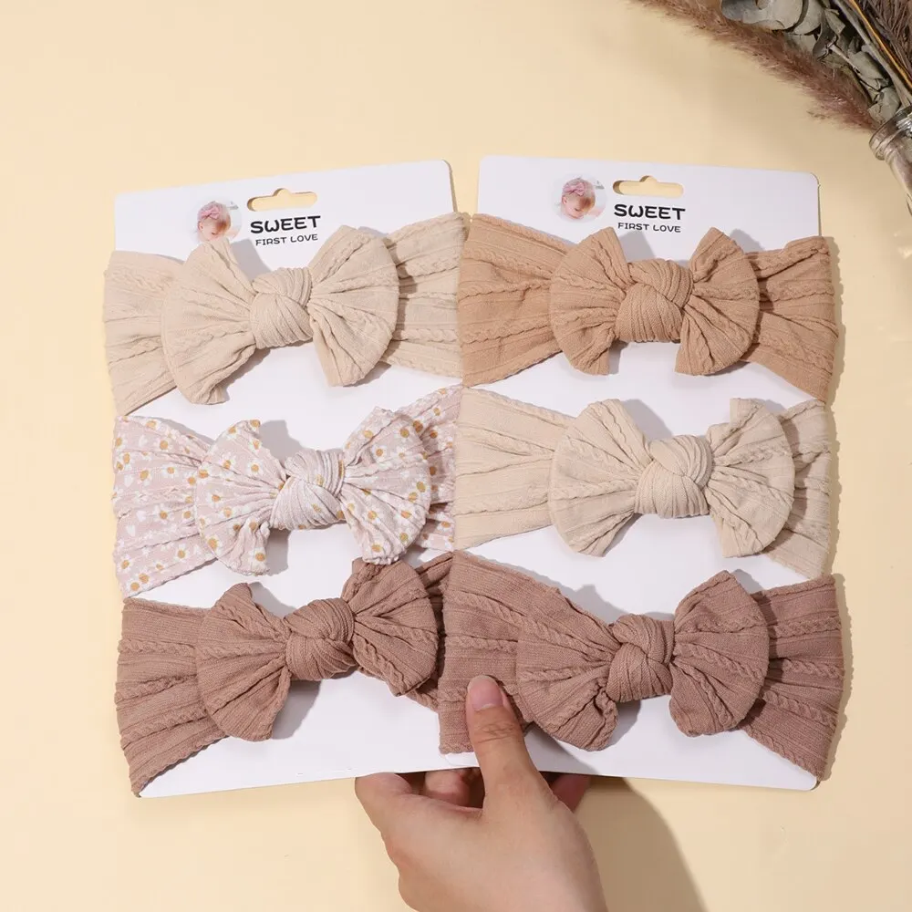 3Pcs/Lot Cable Knit Baby Headbands For Chlidren Elastic Baby Girls Turban Hair Bands Newborn Headwrap Toddler Hair Accessories