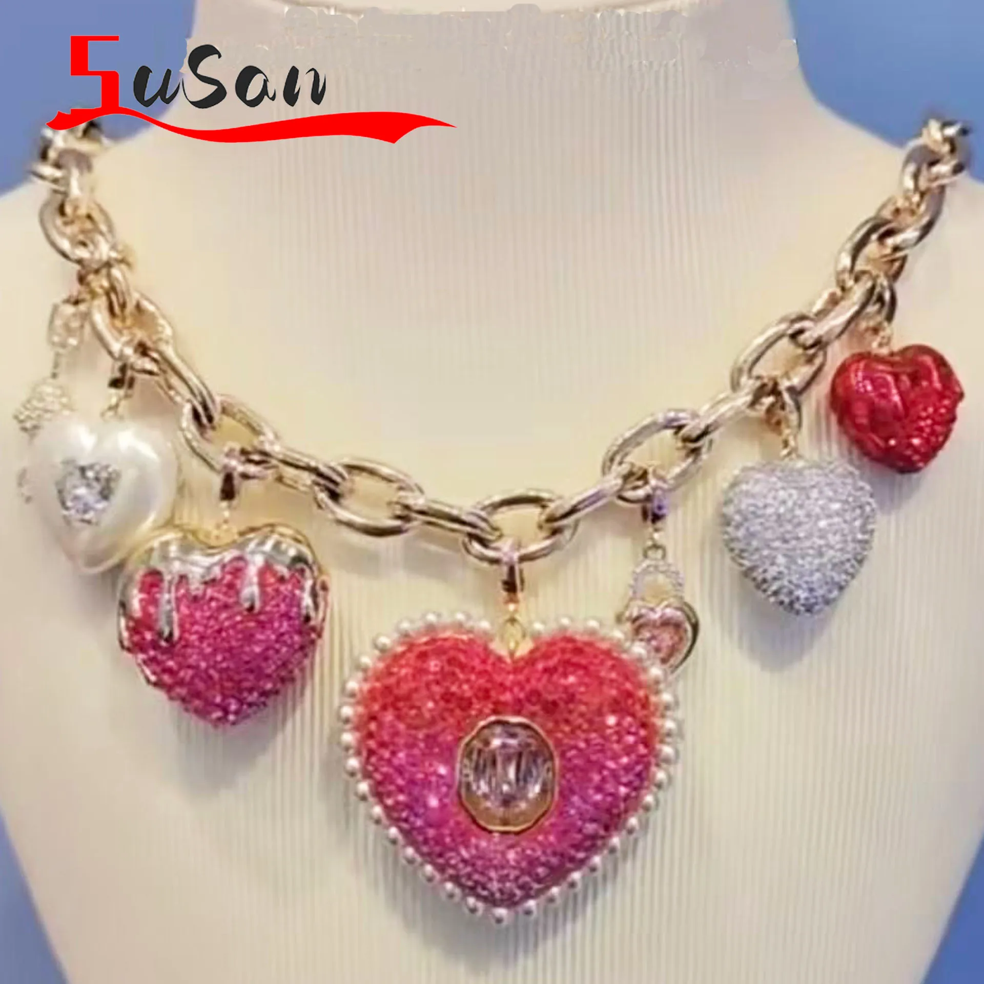 

Новые тренды продаж ювелирных изделий 2026 года: высококачественное оригинальное ожерелье с кристаллами, цветной браслет, серьги и кольцо в подарок для женщин