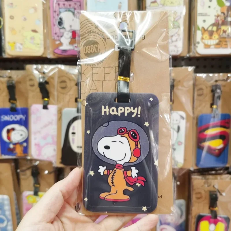 Snoopy Luggage Tag Creative Cartoon Suitcase Pendant Silicone Luggage Name ID Address Label Portable Travel Accessories Label