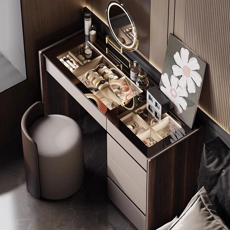 Drawers Bedroom Vanity Table Makeup Storage Cabinet Luxury Women Modern Dressing Table Cosmetics Penteadeira Chinese Furniture