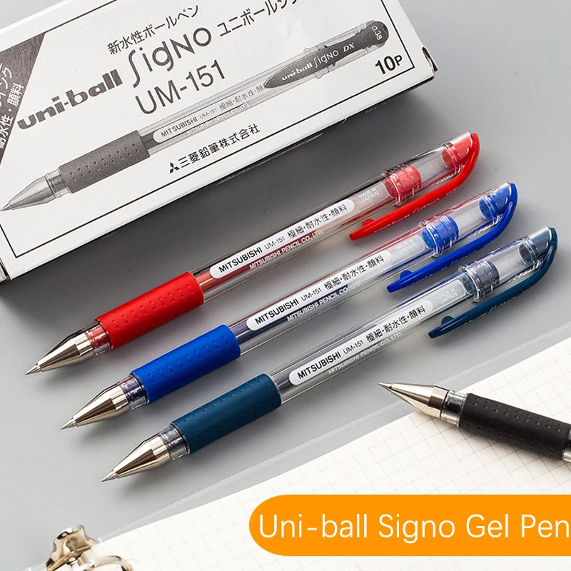 Uni-ball Signo Gel Ink Pen 0.38mm 0.5mm Black Red Blue BlueBlack Pack of 10 UM-151