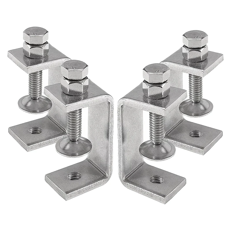 Heavy Duty 304 Stainless Steel Clamps, Small Metal Clamps With Screws, Wide Jaw Open Clamps 65Mm (4 Pieces)