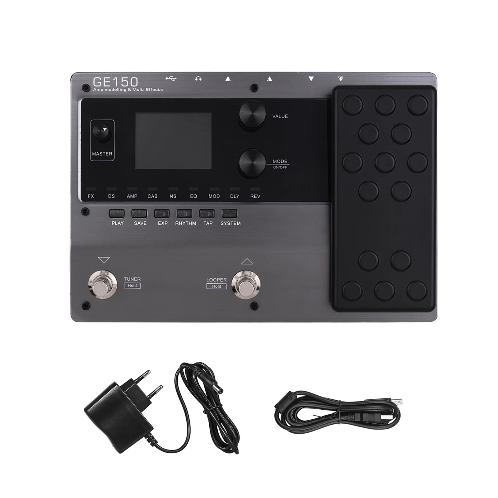 MOOER GE150 Amp Modelling & Multi Effects Pedal 55 Amplifier Models 151 Effects 80s Looper 40 Drum Rhythms 10 Metronome Tap