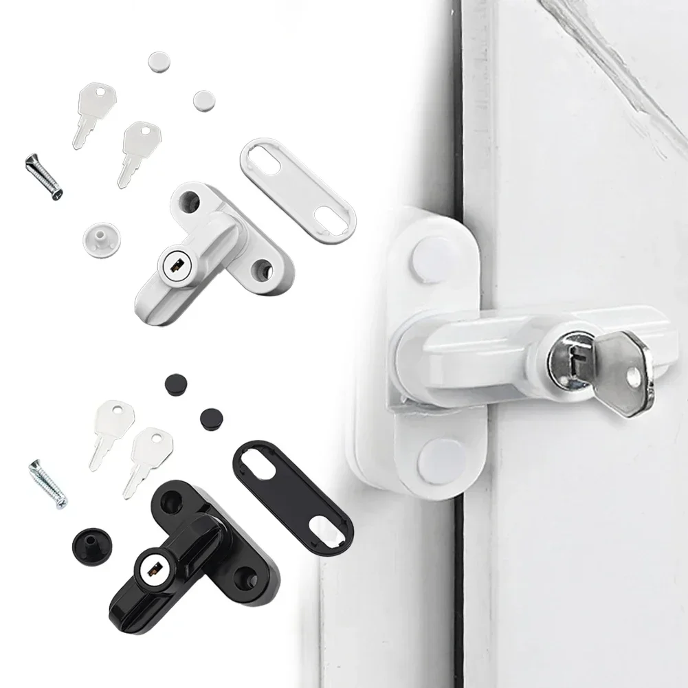 T-lock Flat Open Doors-Windows Locks Safety Window Door Lock Sash Jammer Security Restrictor Lock With Key