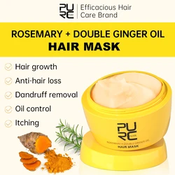 Maschera per capelli allo zenzero PURC trattamento per capelli al rosmarino riparazione levigante maschere nutriente danneggiate prodotti per la cura dei capelli
