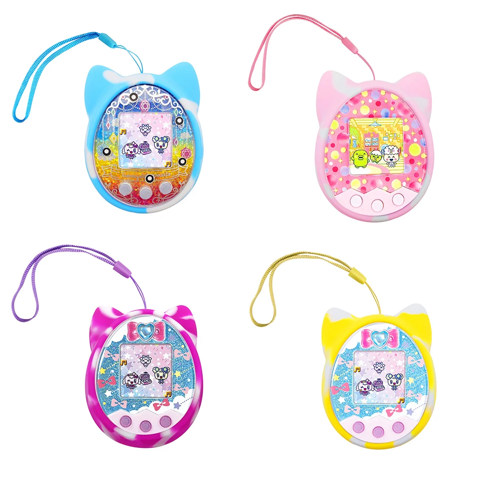 Soft Silicone Electronic Pet Machine Cover Case Cartoon Cat Shaped Waterproof Pet Game Machine Cover for Tamagotchi Meets/4U/4U+