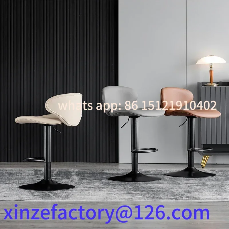 Sillas de barra giratorias modernas personalizables, taburetes de bar de altura de mostrador con respaldo alto, fácil montaje en asientos de cocina de 3 a 5 minutos