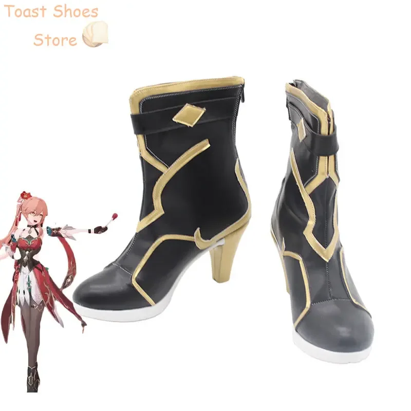 Game Honkai Star Rail Guinaifen Cosplay Shoes PU Leather Shoes Halloween Carnival Boots Cosplay Prop Costume Prop