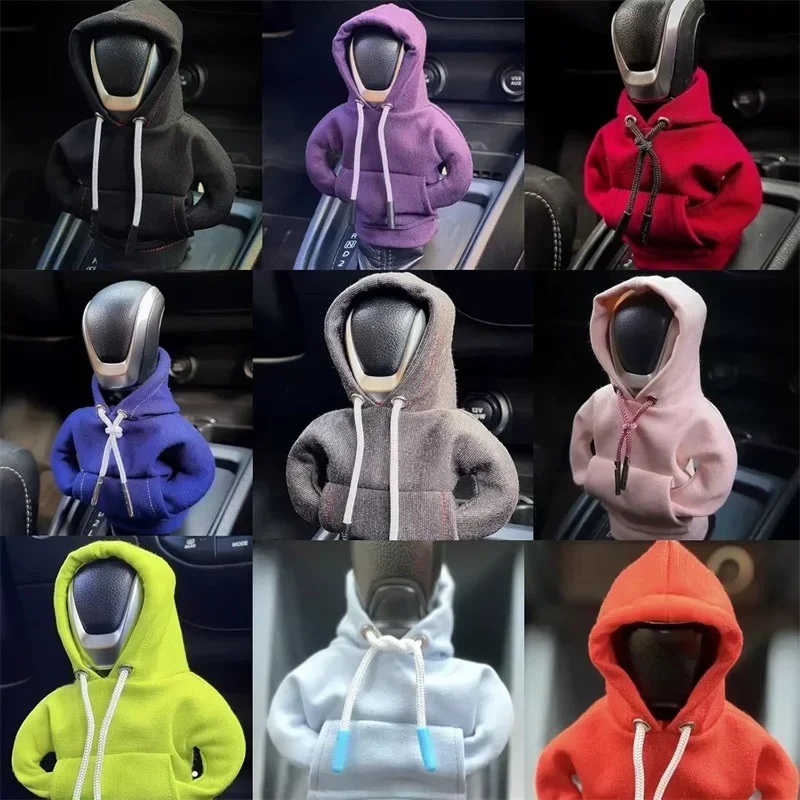 Hoodie Universal Car Shift Lever Interior Decor Gear Shift Hoodie Cover Shift Cover Gear Handle Decoration Fits Manual Automatic