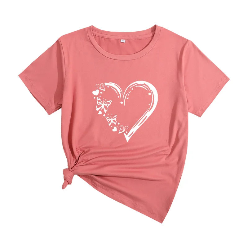 Femmes décontracté rond Ne T-shirt lettre imprimer taille américaine haut confortable coton matériel automne Faion dames Dr