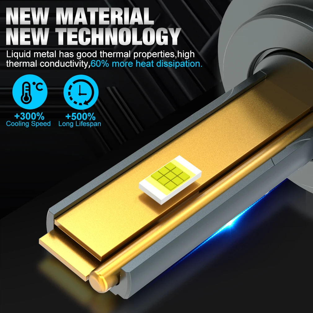 S&D H11 H8 LED CANBUS Headlights Bulb 9005 HB3 9006 HB4 80000LM 600W High Power Automobile Led Light with Copper Tube Diode Lamp view 4