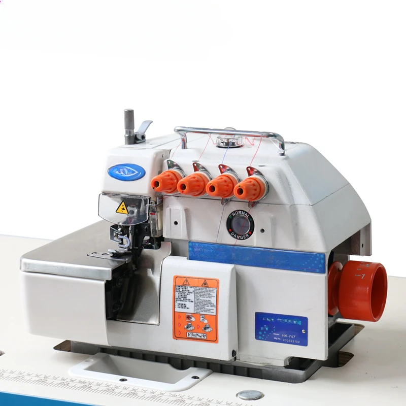 for HK 747  Cheap Price BELT Driven FOUR Thread Industrial OVERLOCK SEWING Machine 6mm Max. Sewing Thickness HONKON