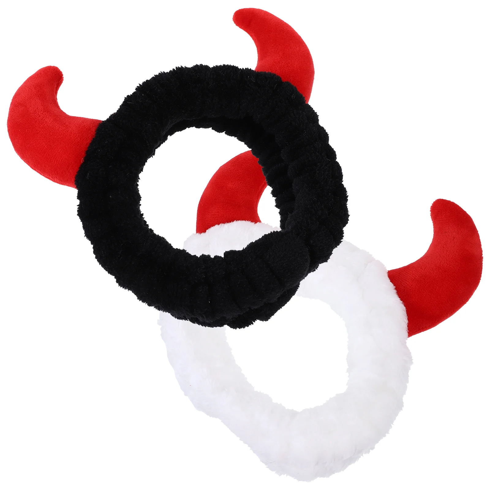 

2 Pcs Horn Headbands for Spa Women Halloween Make up Party Washing Face Skin Care Fabric Miss