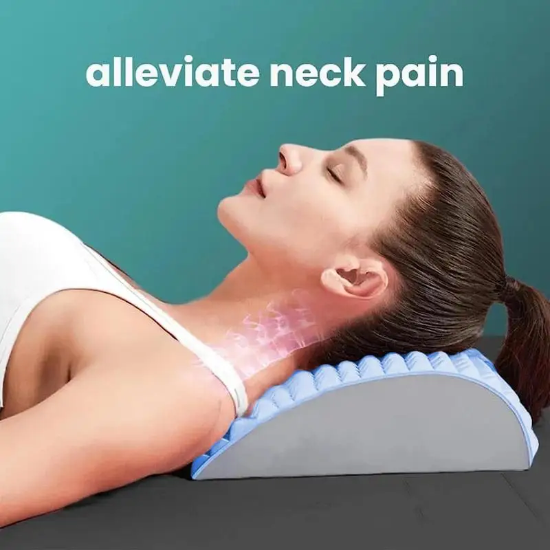 Back Stretcher Neck Massager For Herniated Disc Pain Relief Relax Posture Corrector Lumbar Pad Cervical Traction Massage Pillow